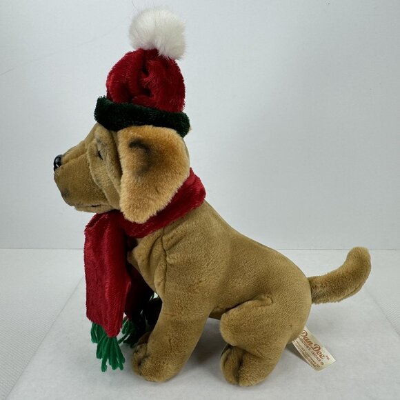 Dan Dee Christmas Puppy Plush Toy With Red and Green Santa Hat and Scarf 13.5" - Picture 3 of 11